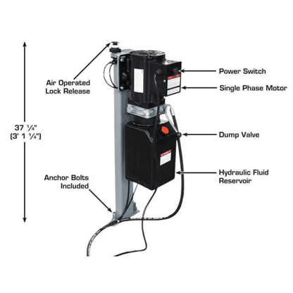 BendPak LR-60 Low-Rise Car Lift 6000 Lb Capacity 110V Compact