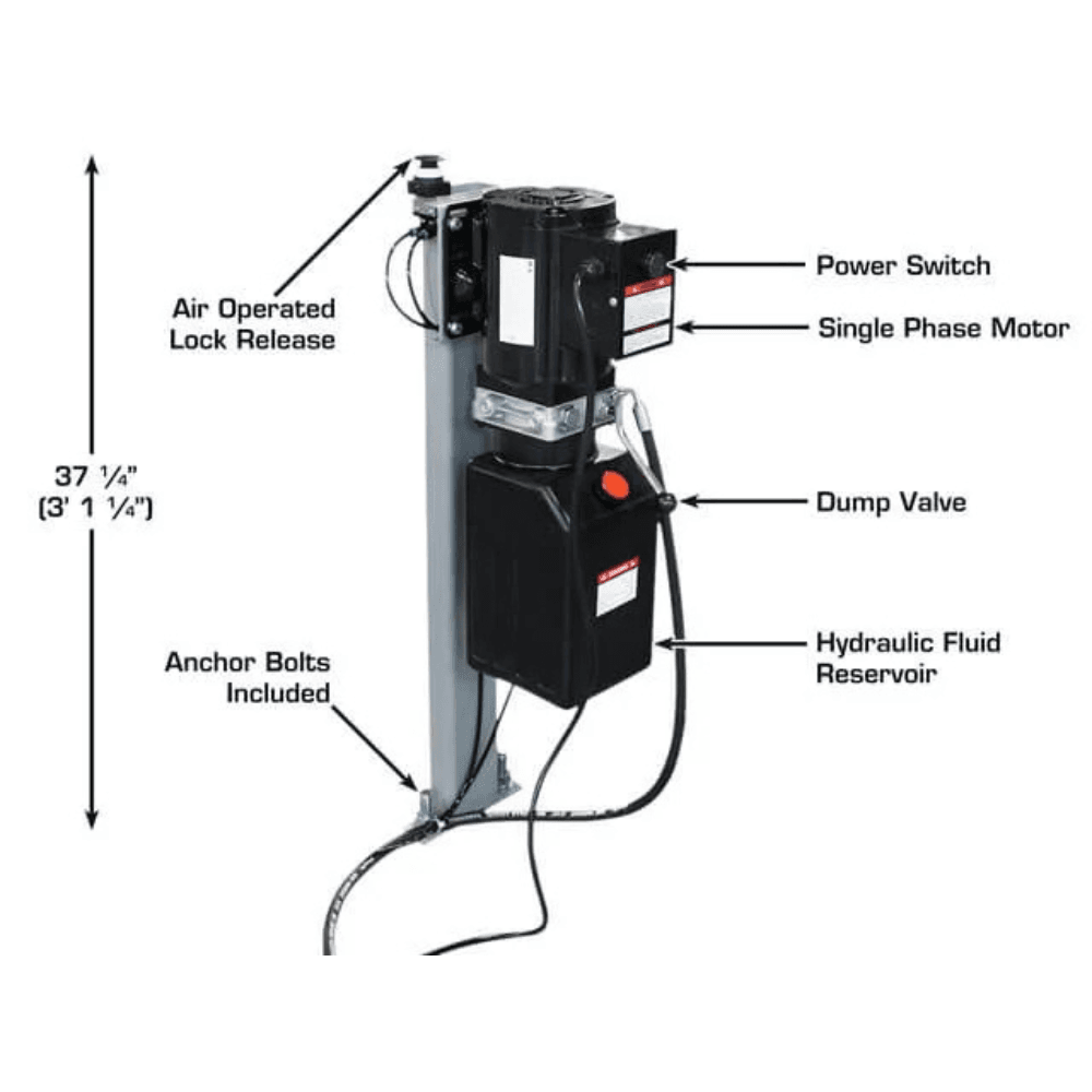 BendPak LR-60 Low-Rise Car Lift 6000 Lb Capacity 110V Compact