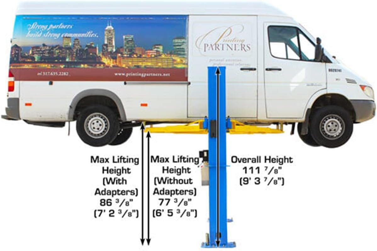 Atlas BP10000X Baseplate 2-Post Car Lift 10000 Lb for Low Ceilings