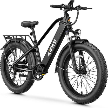 Aipas M2 Xterrain Electric Mountain Bike 1500W Motor 26-Inch Fat Tires Black