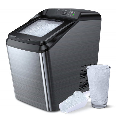 Aicook Countertop Nugget Ice Maker 26 lbs. Portable Sonic Ice Machine with Self-Cleaning