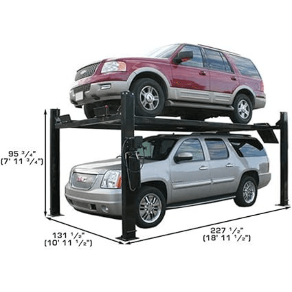Atlas Garage PRO9000 9000 Lb. Extra Wide Tall Long Portable 4-Post Lift