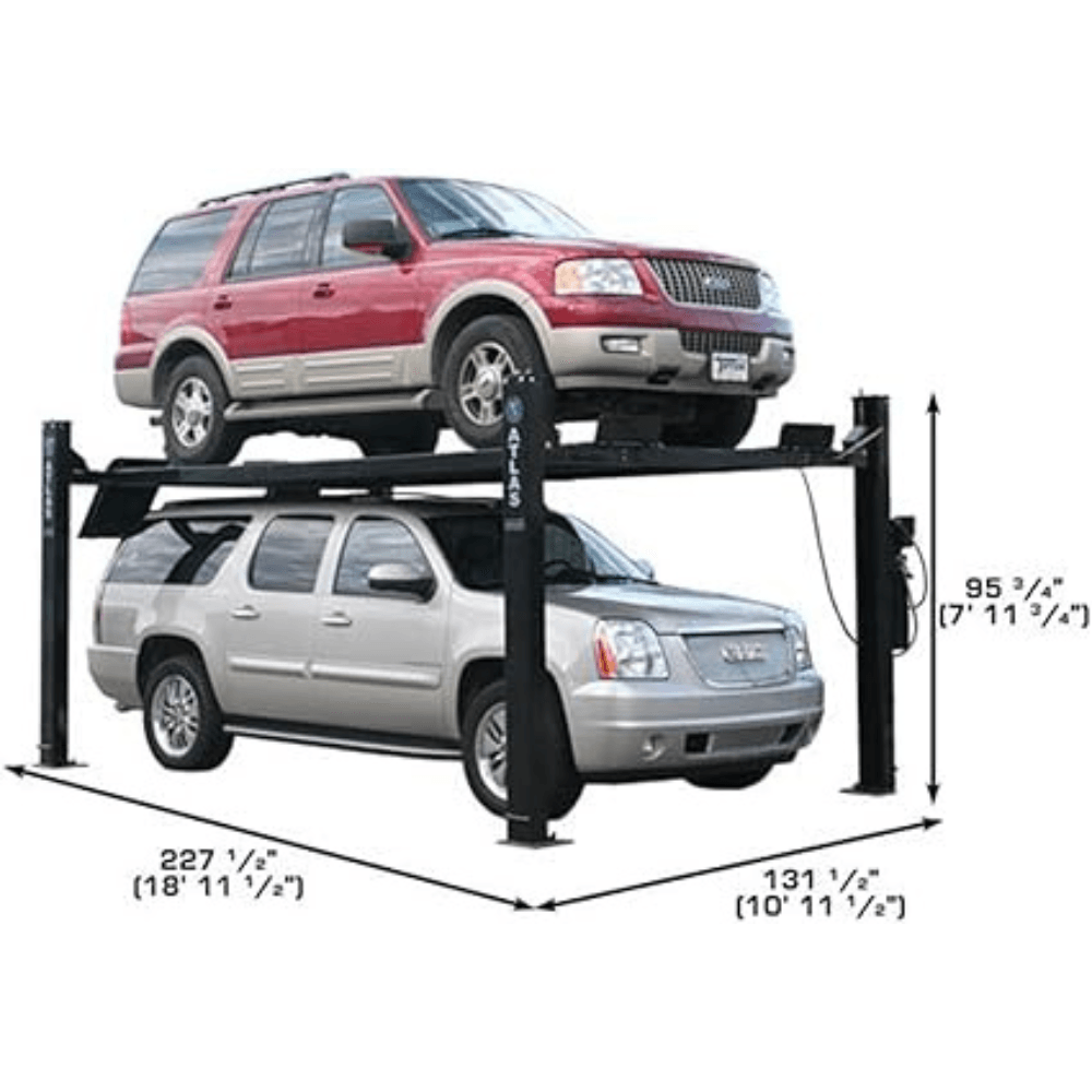 Atlas Garage PRO9000 9000 Lb. Extra Wide Tall Long Portable 4-Post Lift