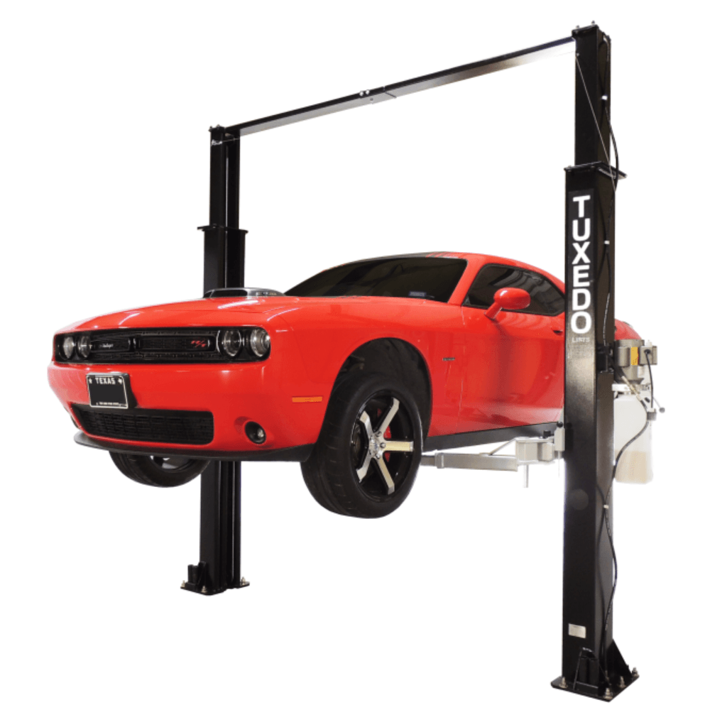 Premium 9000 Lb. Capacity Asymmetric Clear-Floor 2-Post Car Lift in Black
