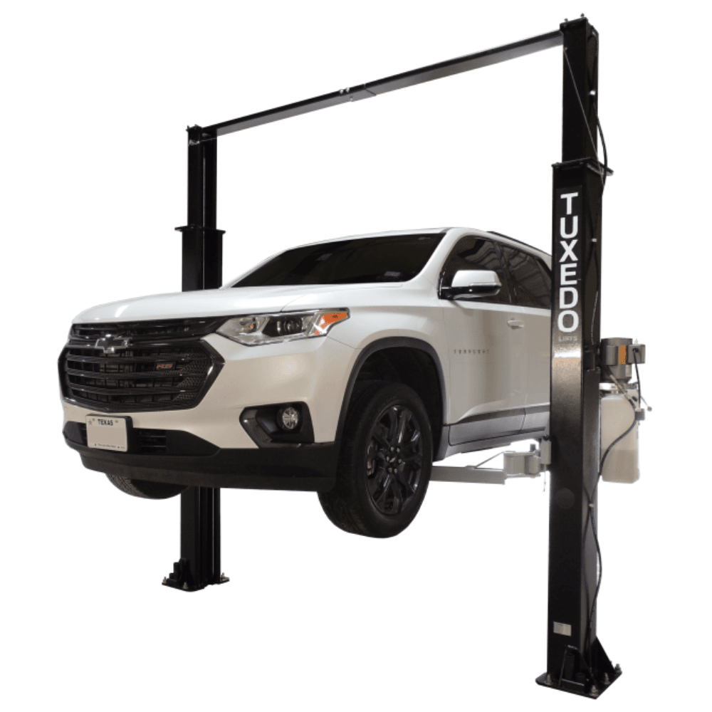 Premium 9000 Lb. Capacity Asymmetric Clear-Floor 2-Post Car Lift in Black