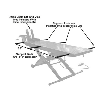Atlas HT-CYCLELIFT-EXT Motorcycle Lift Side Extension Kit for ATV