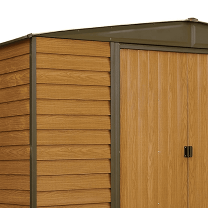 Arrow Woodridge 10' x 8' Galvanized Steel Storage Shed with Woodgrain Finish