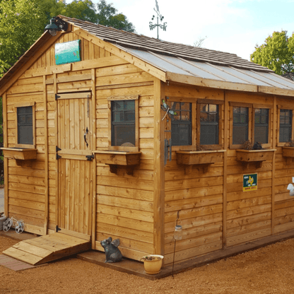 Cedarshed Sunshed 12' x 12' Western Red Cedar Garden Greenhouse Shed
