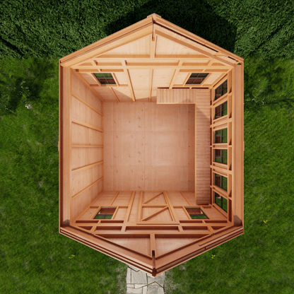 Cedarshed Sunshed 12' x 12' Western Red Cedar Garden Greenhouse Shed