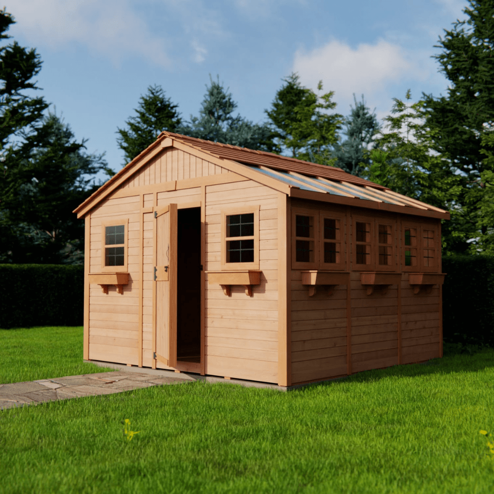 Cedarshed Sunshed 12' x 12' Western Red Cedar Garden Greenhouse Shed