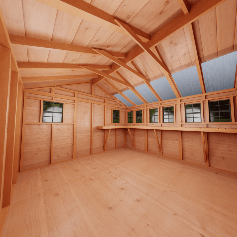 Cedarshed Sunshed 12' x 12' Western Red Cedar Garden Greenhouse Shed