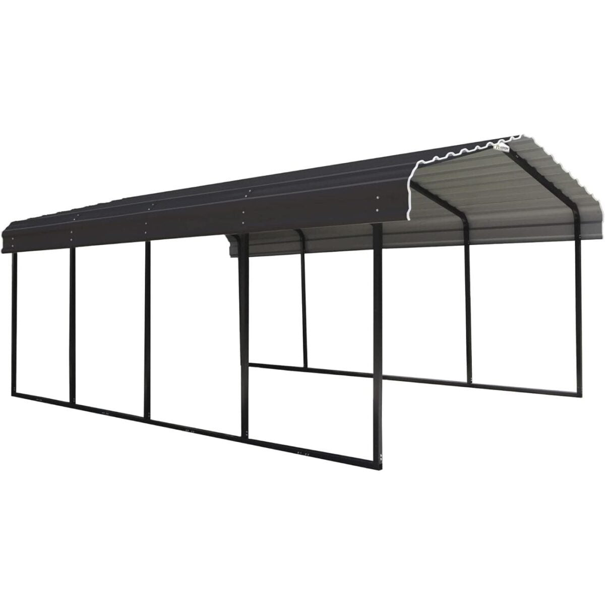 Arrow 12' x 20' x 7' Heavy-Duty Steel Carport DIY Kit Galvanized Metal Roof Vehicle and Equipment Storage Shelter