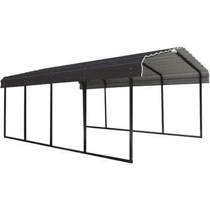 Arrow 12' x 20' x 7' Heavy-Duty Steel Carport DIY Kit Galvanized Metal Roof Vehicle and Equipment Storage Shelter