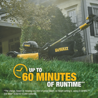 DEWALT 20V MAX Cordless Self-Propelled 21.5-Inch Lawn Mower and Outdoor Tool Combo Kit with Blower, Trimmer, and Saws