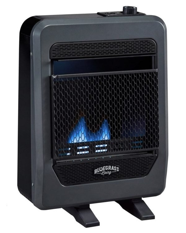 Bluegrass Living 10,000 BTU Natural Gas Ventless Blue Flame Space Heater with Base Feet B10TNB-B