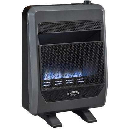 Bluegrass Living 20,000 BTU Natural Gas Ventless Blue Flame Space Heater with Blower and Base Feet B20TNB-BB