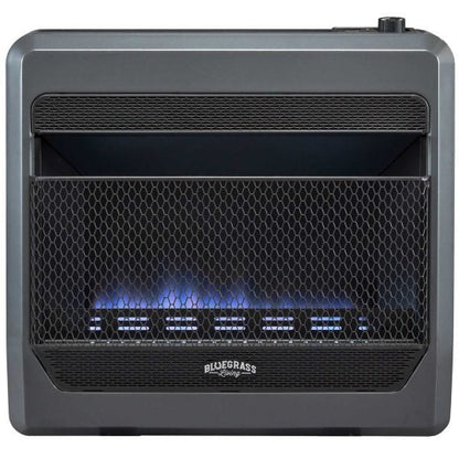 Bluegrass Living 30,000 BTU Natural Gas Ventless Blue Flame Space Heater with Blower and Base Feet B30TNB-BB