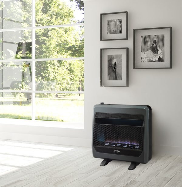 Bluegrass Living 30,000 BTU Natural Gas Ventless Blue Flame Space Heater with Blower and Base Feet B30TNB-BB