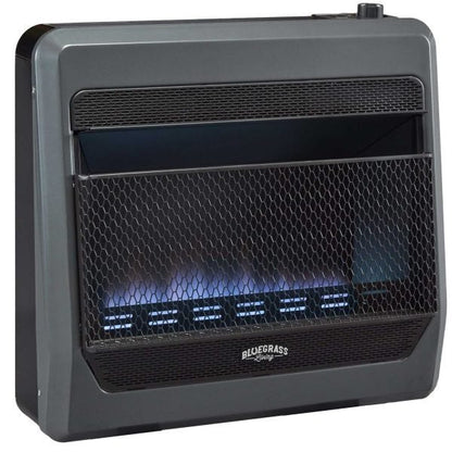 Bluegrass Living 30,000 BTU Natural Gas Ventless Blue Flame Space Heater with Blower and Base Feet B30TNB-BB