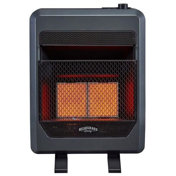 Bluegrass Living 20,000 BTU Natural Gas Ventless Infrared Space Heater with Blower and Base Feet B20TNIR-BB