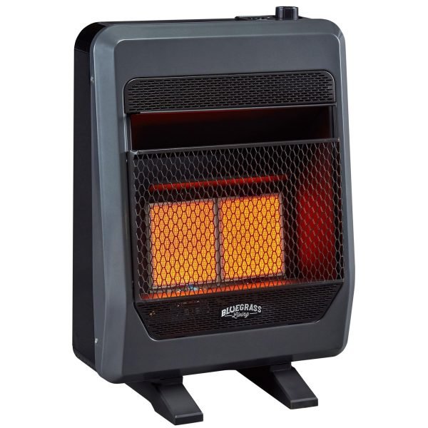 Bluegrass Living 20,000 BTU Natural Gas Ventless Infrared Space Heater with Blower and Base Feet B20TNIR-BB