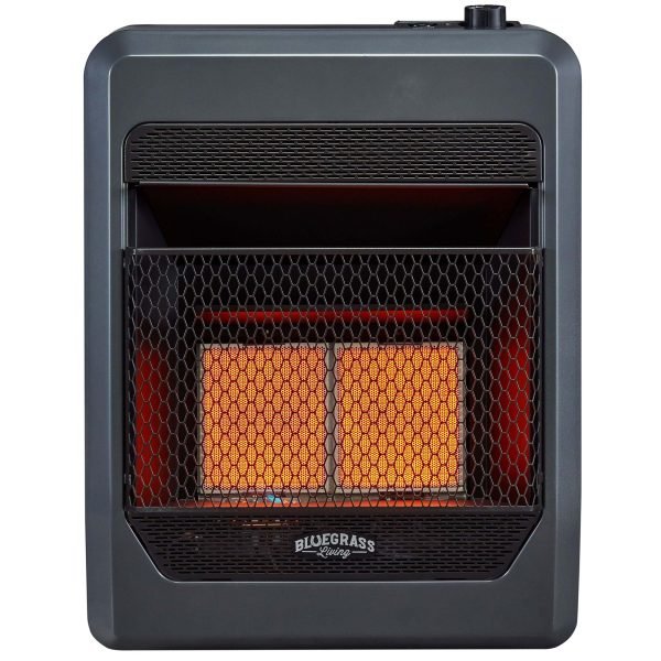 Bluegrass Living 20,000 BTU Natural Gas Ventless Infrared Space Heater with Blower and Base Feet B20TNIR-BB