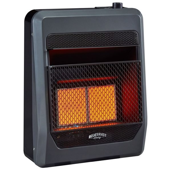 Bluegrass Living 20,000 BTU Natural Gas Ventless Infrared Space Heater with Blower and Base Feet B20TNIR-BB