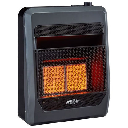 Bluegrass Living 20,000 BTU Natural Gas Ventless Infrared Space Heater with Blower and Base Feet B20TNIR-BB