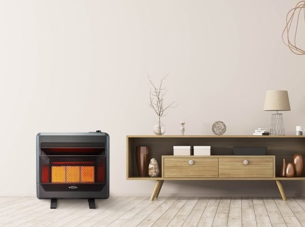 Bluegrass Living 30,000 BTU Natural Gas Ventless Infrared Space Heater with Blower and Base Feet B30TNIR-BB