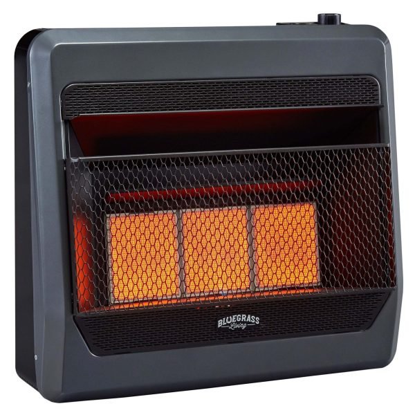 Bluegrass Living 30,000 BTU Natural Gas Ventless Infrared Space Heater with Blower and Base Feet B30TNIR-BB