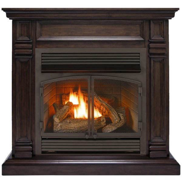 Duluth Forge 32,000 BTU Dual Fuel Ventless Gas Fireplace in Chocolate Finish