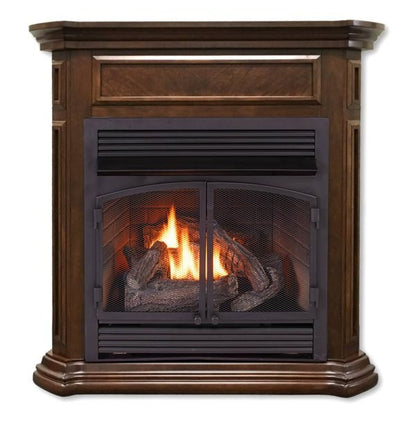 Duluth Forge 32,000 BTU Dual Fuel Ventless Gas Fireplace in Nutmeg Finish