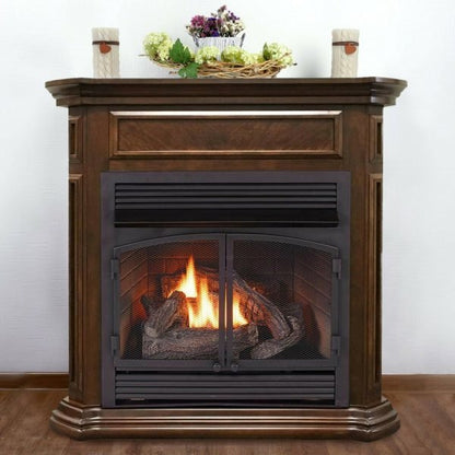 Duluth Forge 32,000 BTU Dual Fuel Ventless Gas Fireplace in Nutmeg Finish
