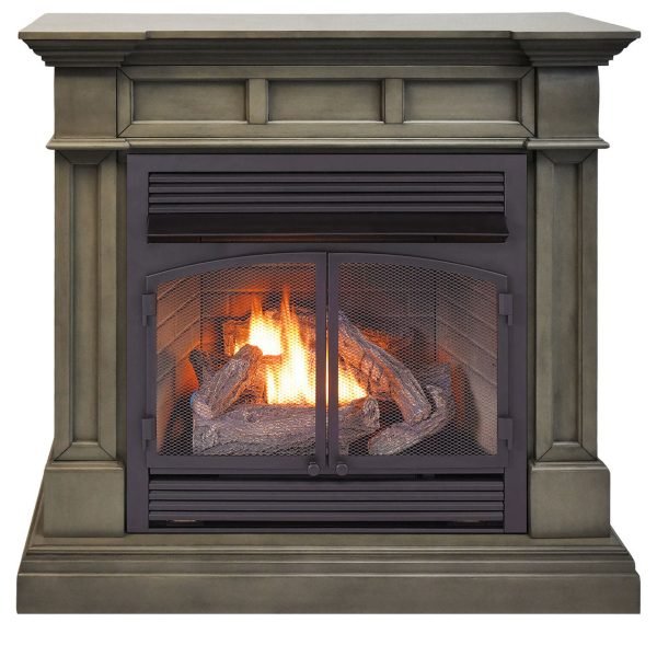 Duluth Forge 32,000 BTU Dual Fuel Ventless Gas Fireplace in Slate Gray