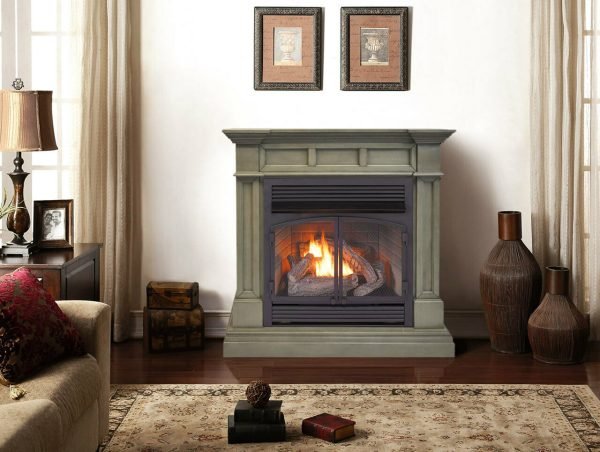 Duluth Forge 32,000 BTU Dual Fuel Ventless Gas Fireplace in Slate Gray