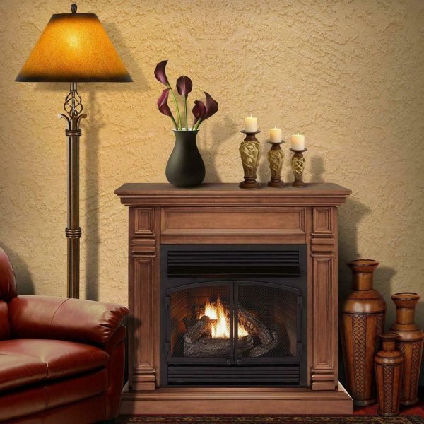 Duluth Forge 32,000 BTU Dual Fuel Ventless Gas Fireplace in Toasted Almond