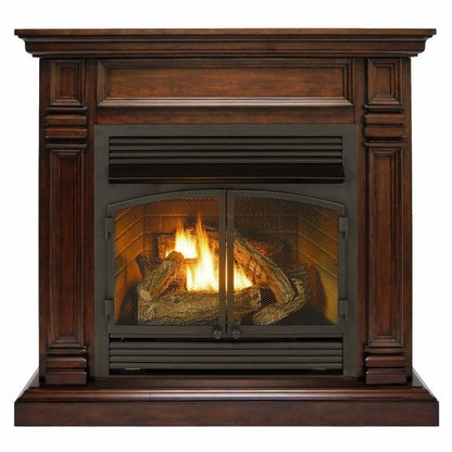 Duluth Forge 32,000 BTU Dual Fuel Ventless Gas Fireplace in Auburn Cherry