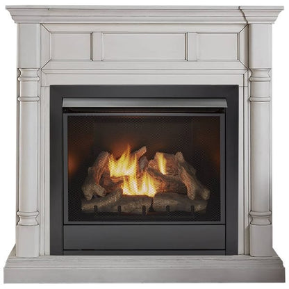 Duluth Forge 32,000 BTU Dual Fuel Ventless Gas Fireplace in Antique White