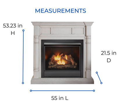 Duluth Forge 32,000 BTU Dual Fuel Ventless Gas Fireplace in Antique White