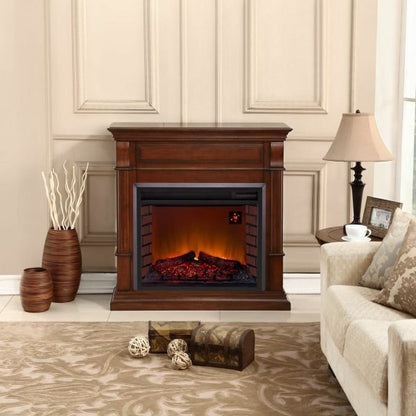 Duluth Forge Apple Spice Full Size Electric Fireplace with Wood Mantel