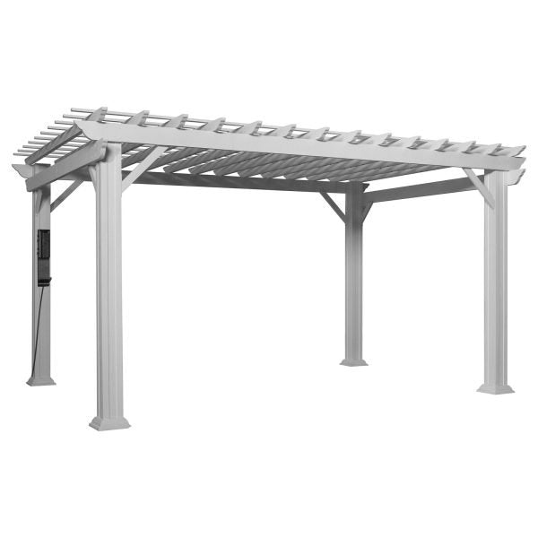 Backyard Discovery Hawthorne 14' x 12' White Steel Pergola with Soft Canopy