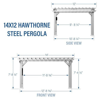 Backyard Discovery Hawthorne 14' x 12' White Steel Pergola with Soft Canopy