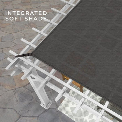 Backyard Discovery Hawthorne 14' x 12' White Steel Pergola with Soft Canopy