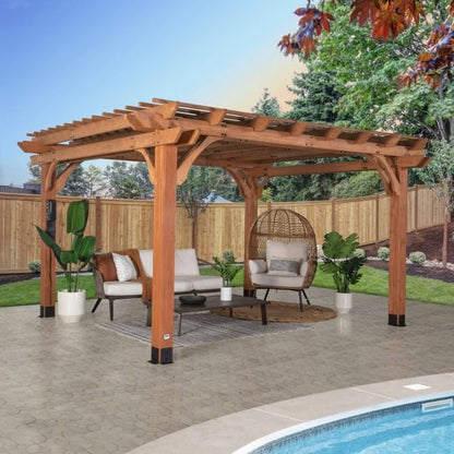 Backyard Discovery Beaumont 14' x 12' Cedar Wood Outdoor Patio Pergola