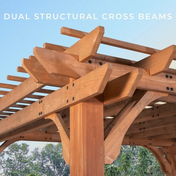 Backyard Discovery Beaumont 14' x 12' Cedar Wood Outdoor Patio Pergola