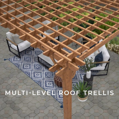 Backyard Discovery Beaumont 14' x 12' Cedar Wood Outdoor Patio Pergola