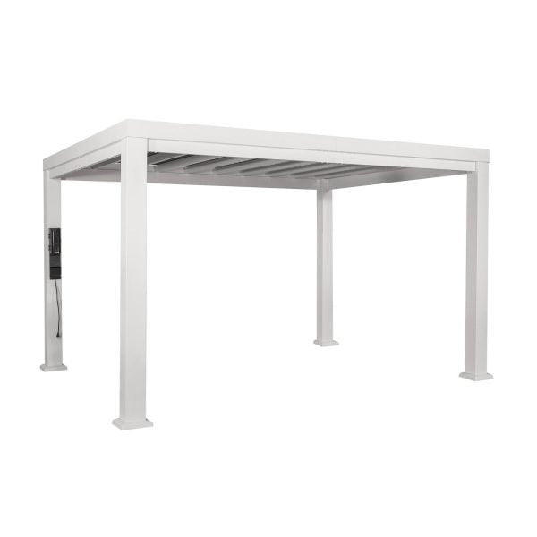 Backyard Discovery Windham 14' x 10' White Steel Pergola with Soft Canopy
