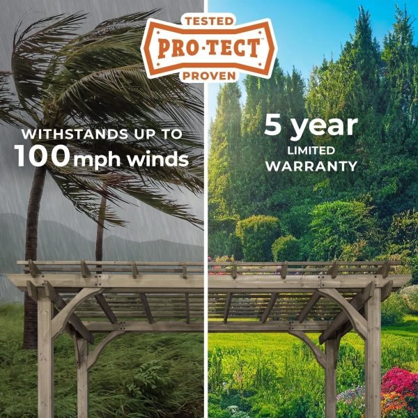Backyard Discovery Somerville 14' x 10' Barnwood Stain Cedar Wood Pergola
