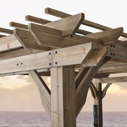 Backyard Discovery Somerville 14' x 10' Barnwood Stain Cedar Wood Pergola
