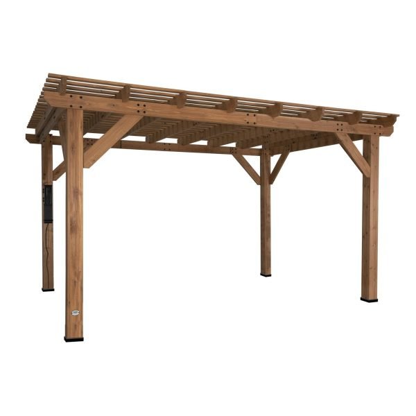Backyard Discovery Delray 14' x 10' Cedar Wood Outdoor Patio Pergola